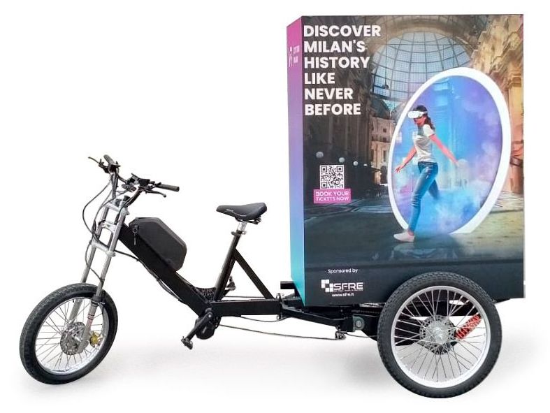 E-Cargo Bike ITALY FULL HD a 3 Ruote con Cassone Posteriore per Logistica ultimo Miglio Corrieri consegne a domicilio