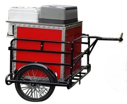 rimorchietto per bicicletta con freezer per vendita ambulante street food