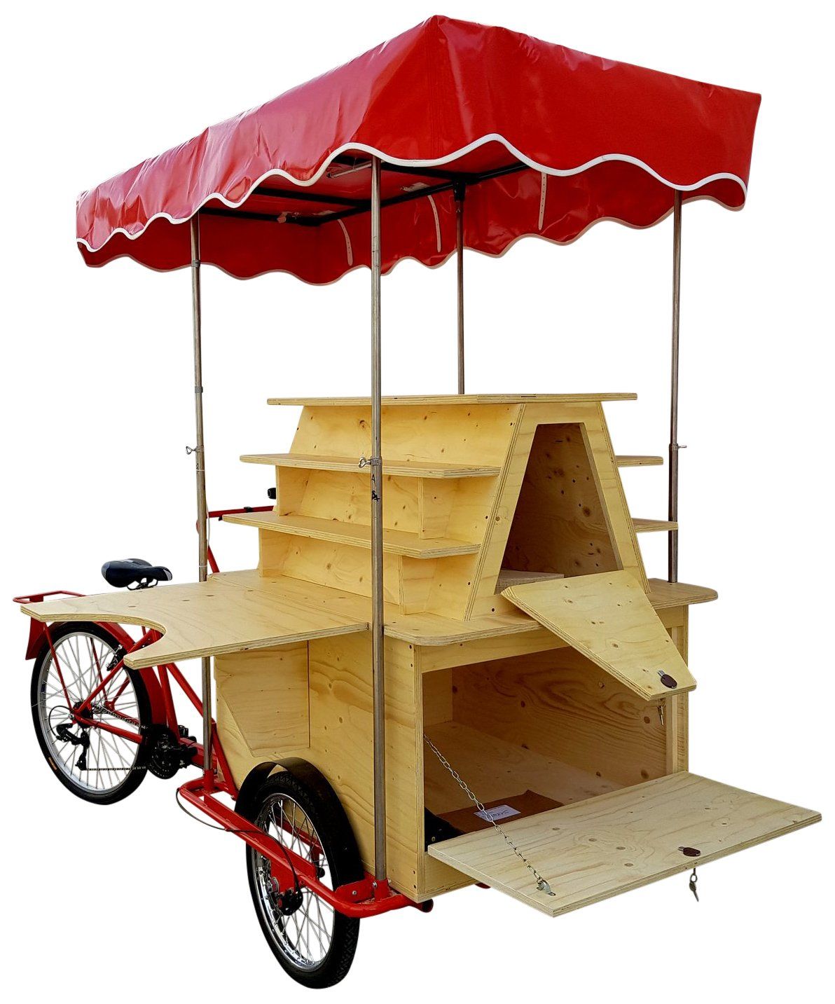 triciclo cargo bike bancarella vendita ambulante libri giornali edicola displai oggettistica souvenir