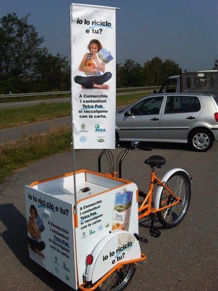 cargobike triciclo promozionale pubblicità ecologia ambiente sostenibile