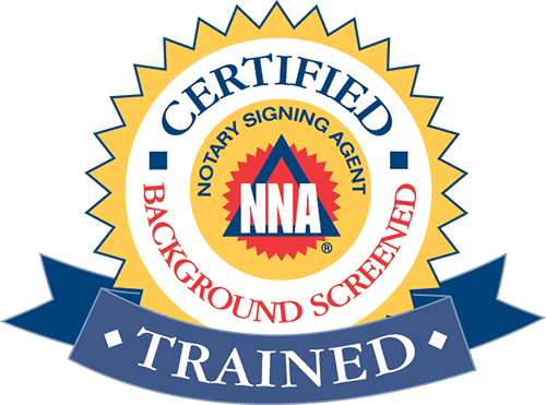 National Notary Association member seal. Red, white, and blue with 