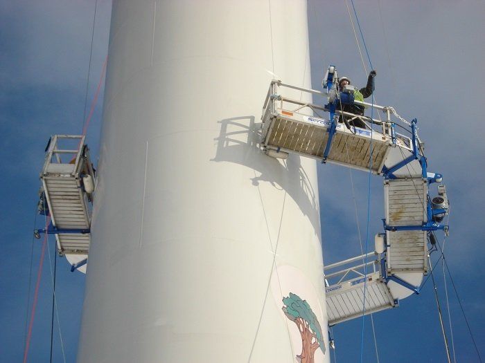 Wind turbine curved platform access engineering