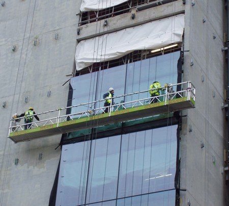 Temporary suspended access platform