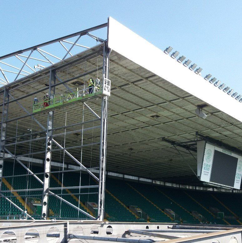 Temporary suspended access platform