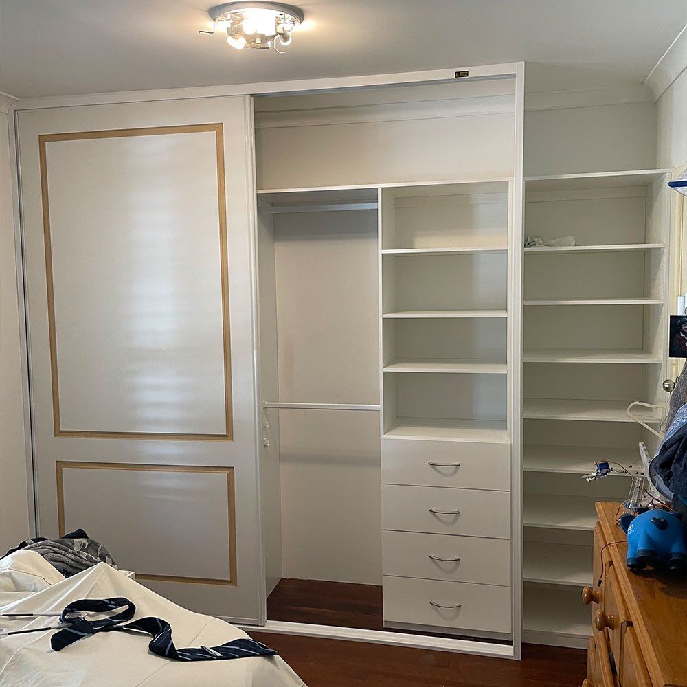 White Wardrobe Cabinet Design — Canning Vale, WA — Homestead Industries