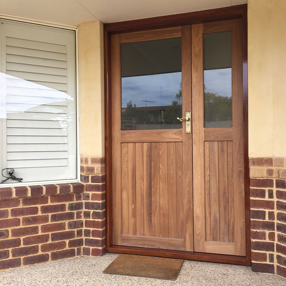 Wooden Front Door Design — Canning Vale, WA — Homestead Industries