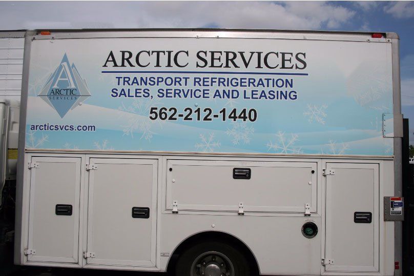 Side Of Delivery Van — Mobile Refrigerated Trailer Repairs — Arctic Services 562-212-1440