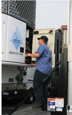 Man Checking The Refrigerated Trailer — Mobile Refrigerated Trailer Repairs — Arctic Services 562-212-1440