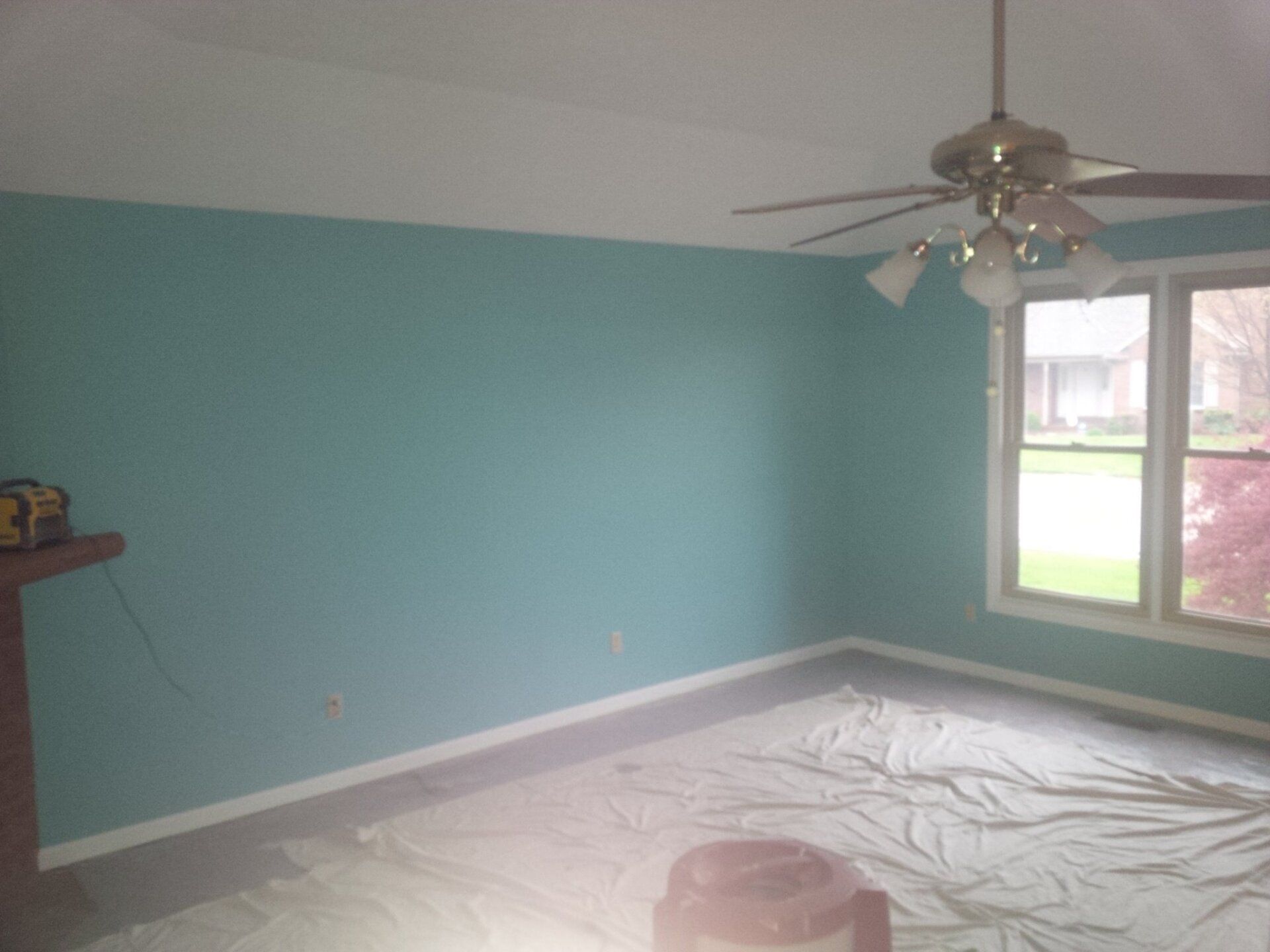 Old Wall Painted In Bluegreen - Newburgh, IN - Carey Painting LLC