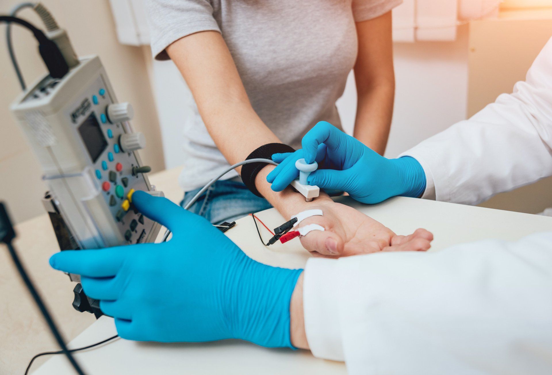 Woman Having Electromyography Test | Coastal Neurology, Inc. | Daytona Beach