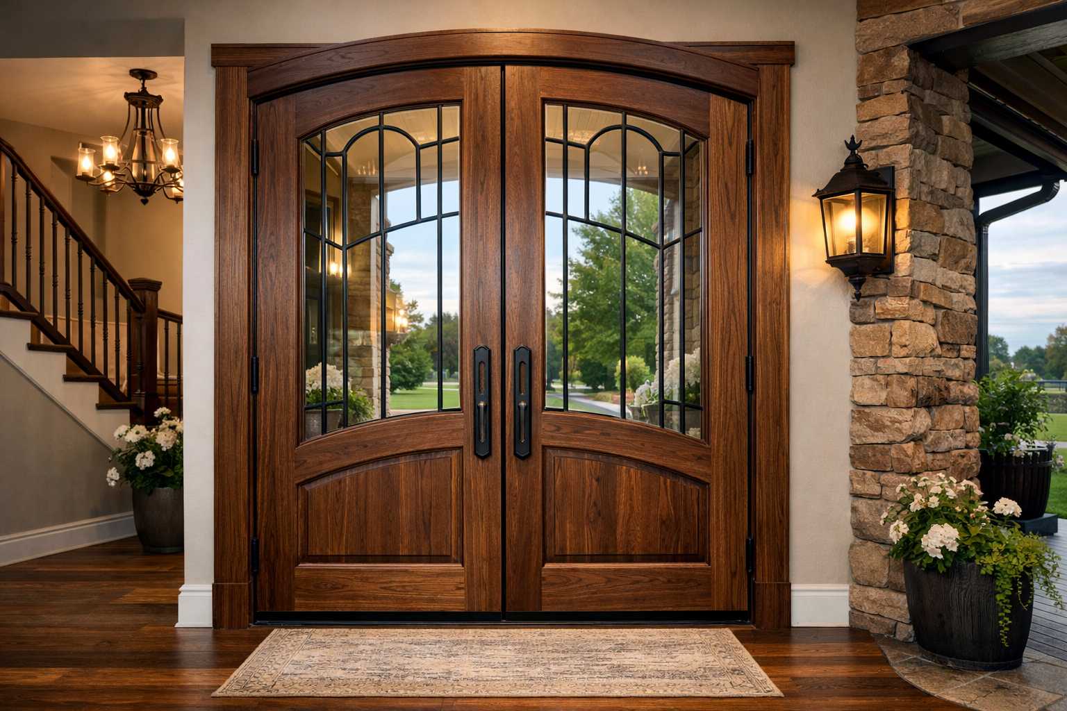 Custom wood doors in Kansas City, KS handcrafted by Prairie Winds Woodworking