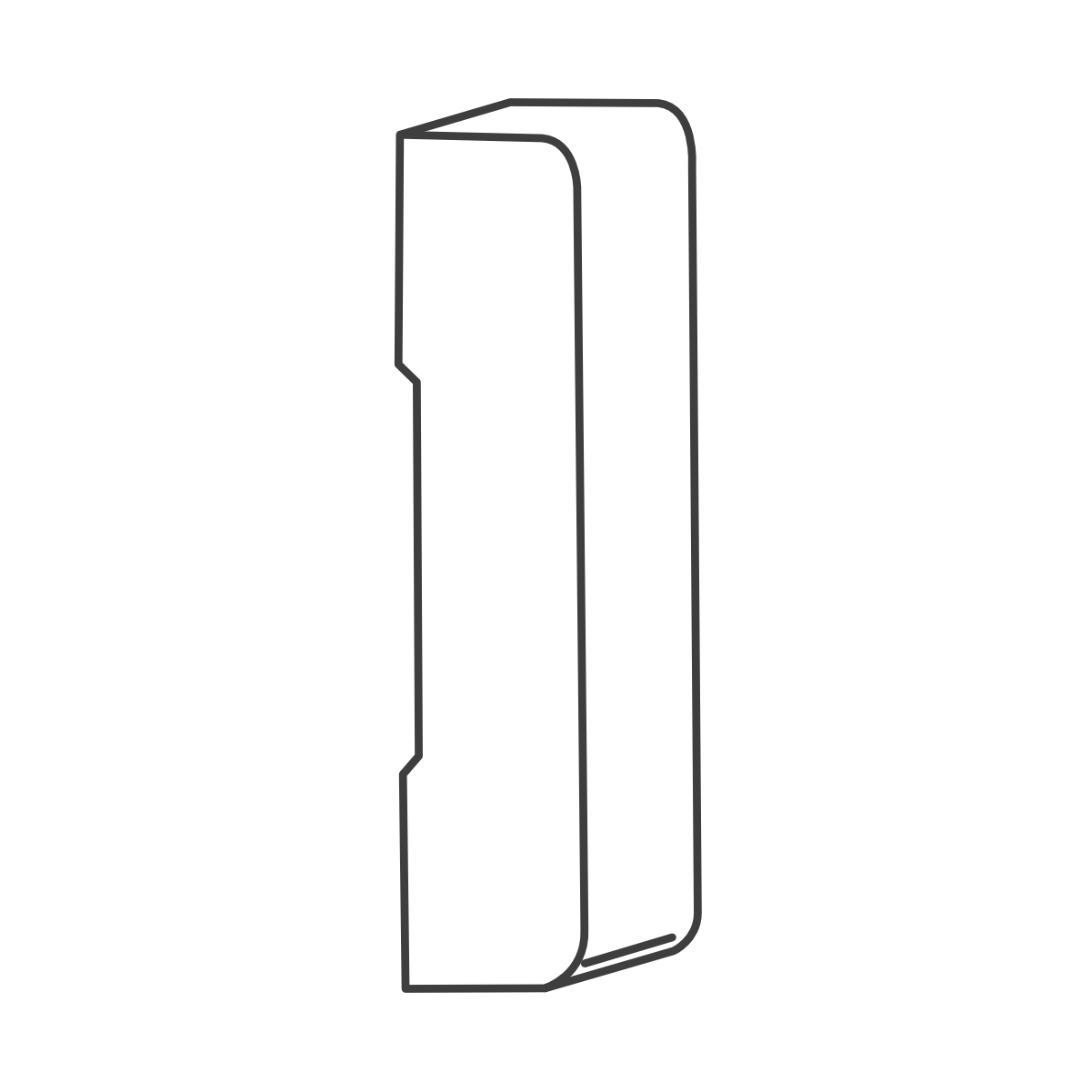 case moulding line art with a rounded top and recessed sections on either side.