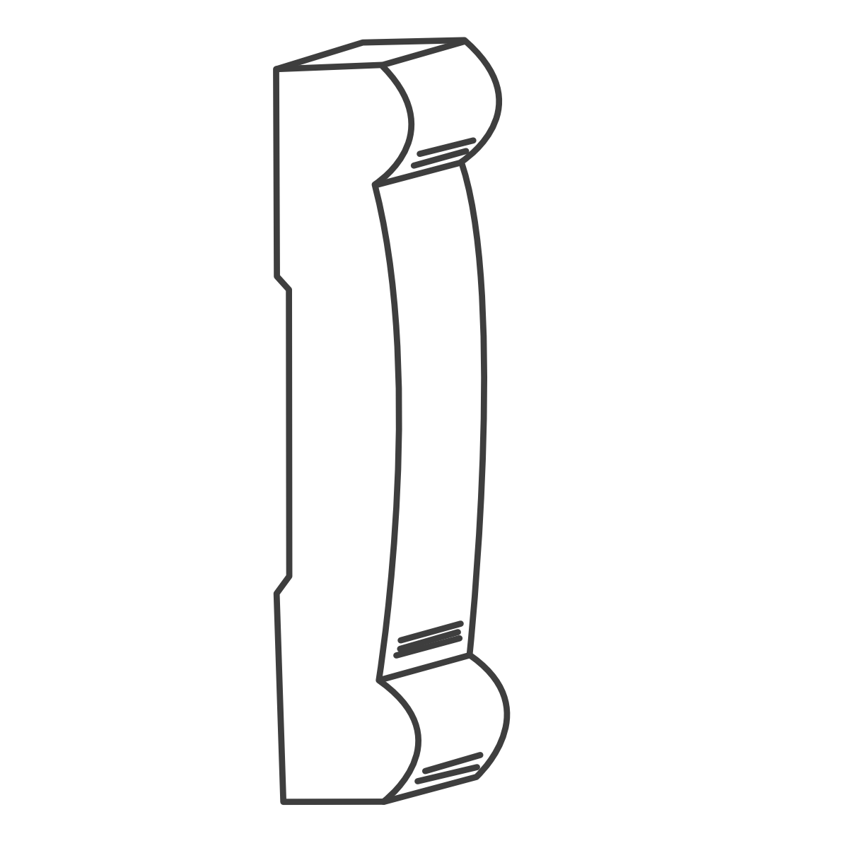 case moulding line art with curved handle