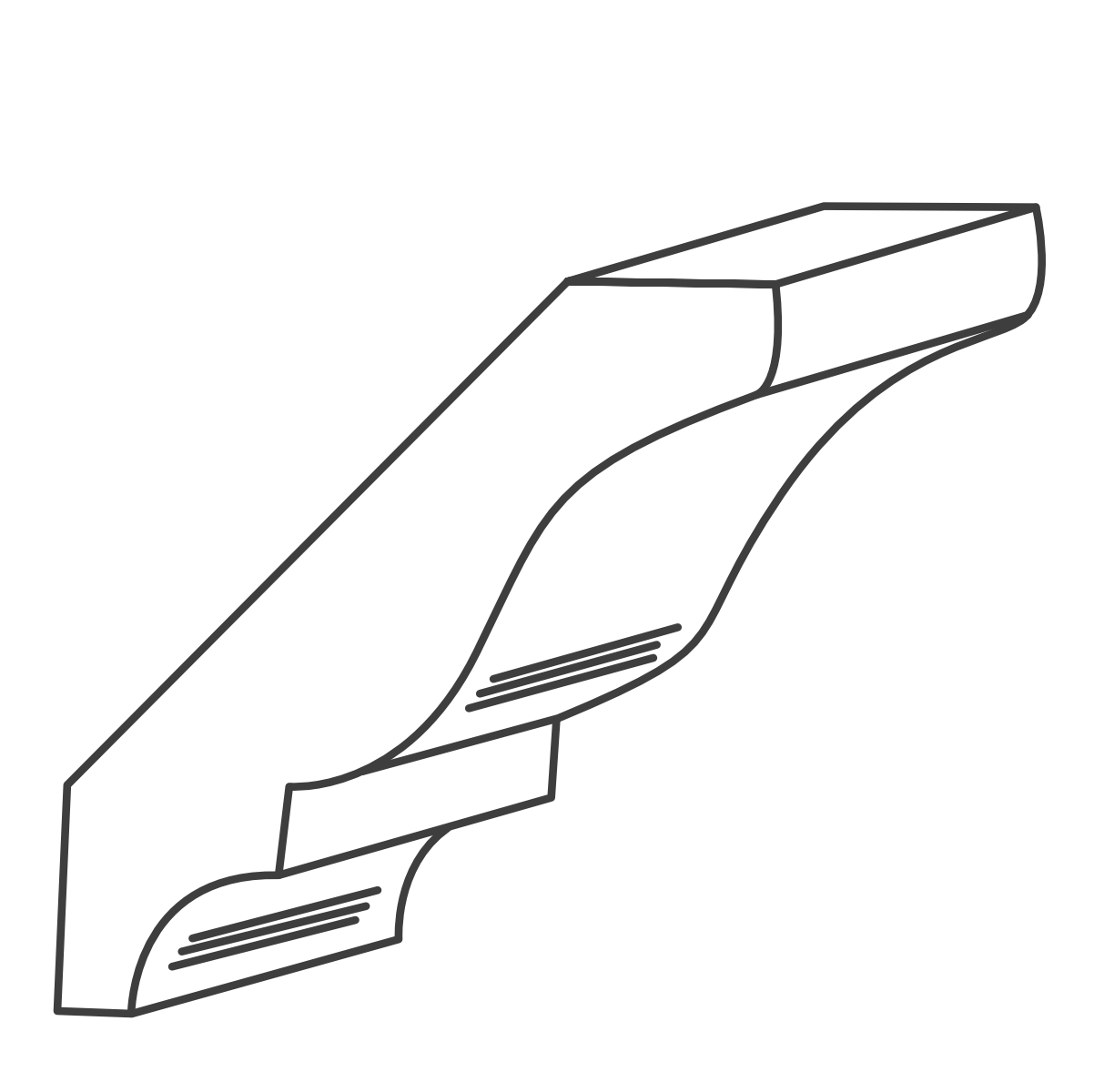 rounded crown moulding line art