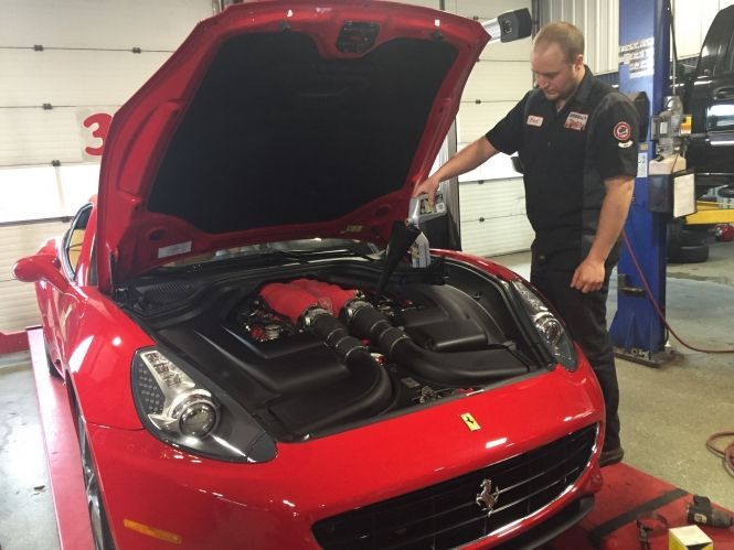 Oil Filling in Cordell's Automotive Service & Tire