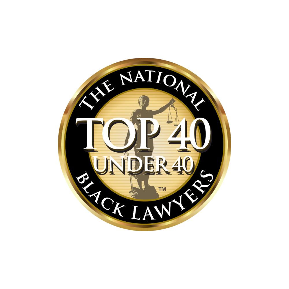 The national top 40 under 40 black lawyers badge