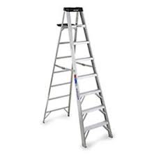 Silver aluminum step ladder.