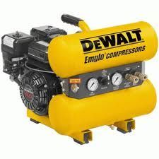 Yellow and black DeWalt Emglo air compressor.