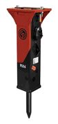 Red and black RX4 hydraulic breaker tool.