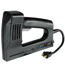 Black electric staple gun with cord.