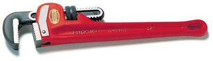 Red pipe wrench.