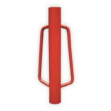 Red post hole digger tool.