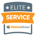 A logo for an elite service home advisor