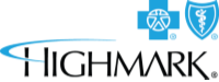 Highmark logo with blue cross, a caduceus, and a curved line above the name.