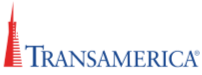 Transamerica logo: Red pyramid-shaped tower next to the word 
