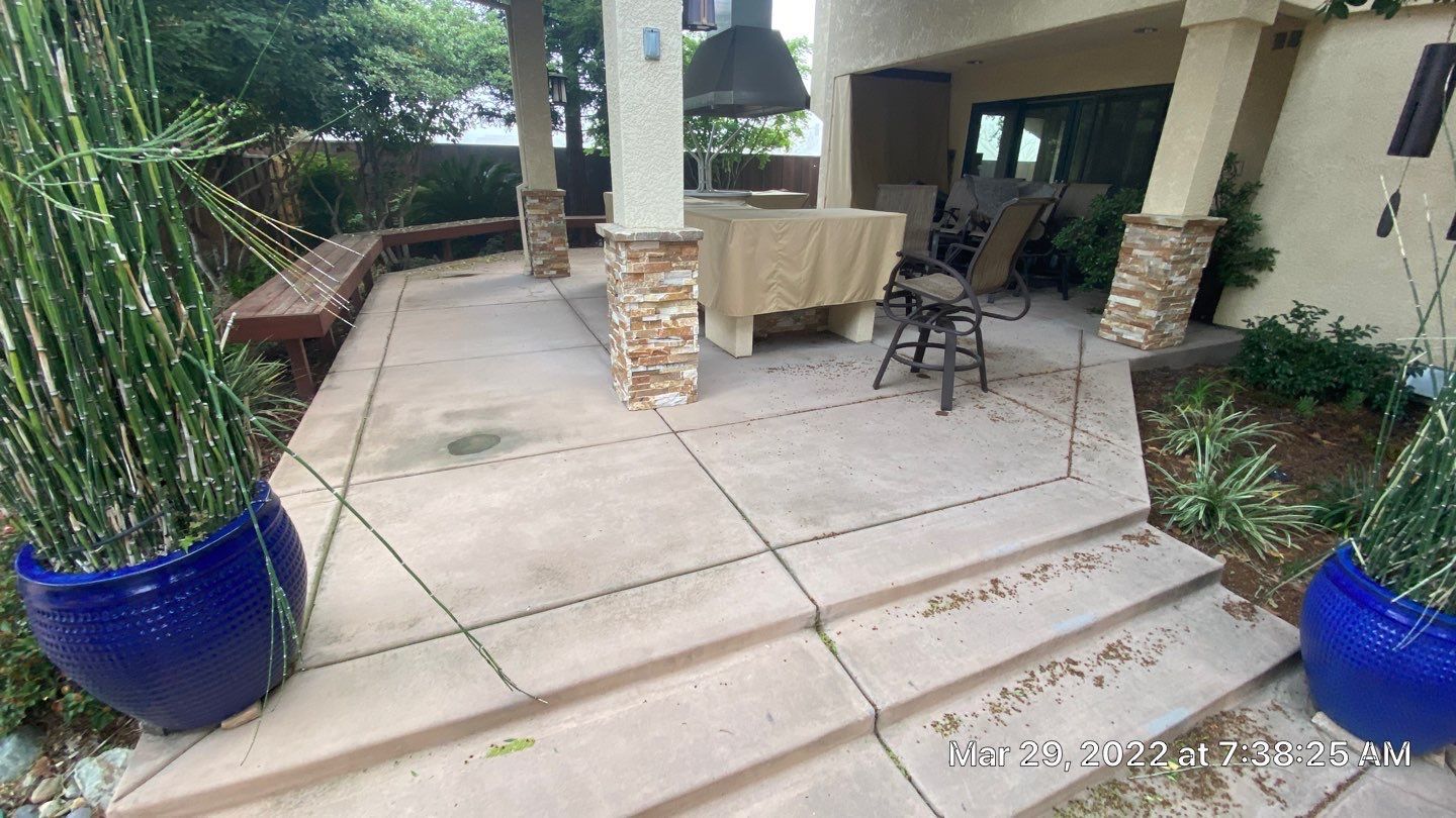 Before Patio Concrete Coating