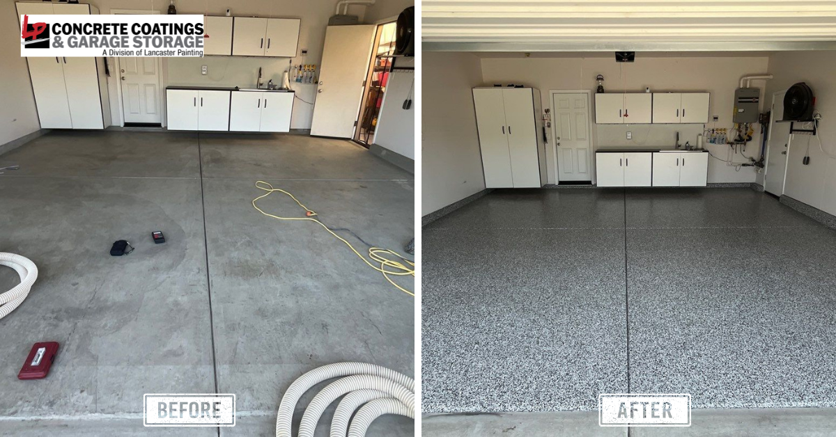 Garage Concrete Coating before and after