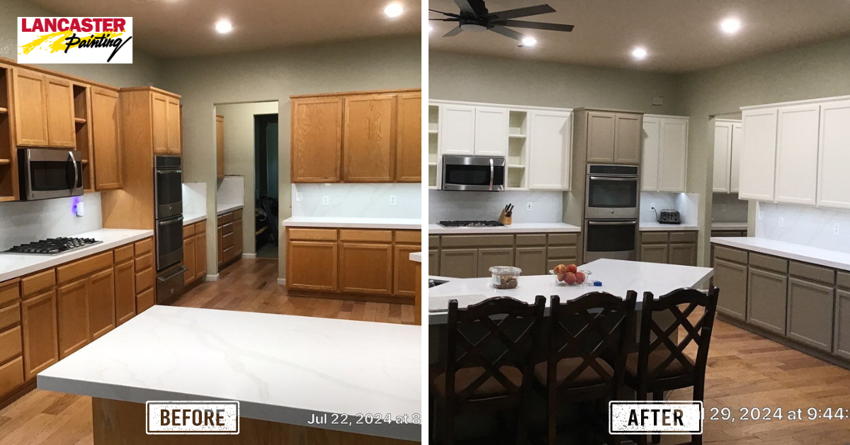 Kitchen Cabinet Painting before and after 