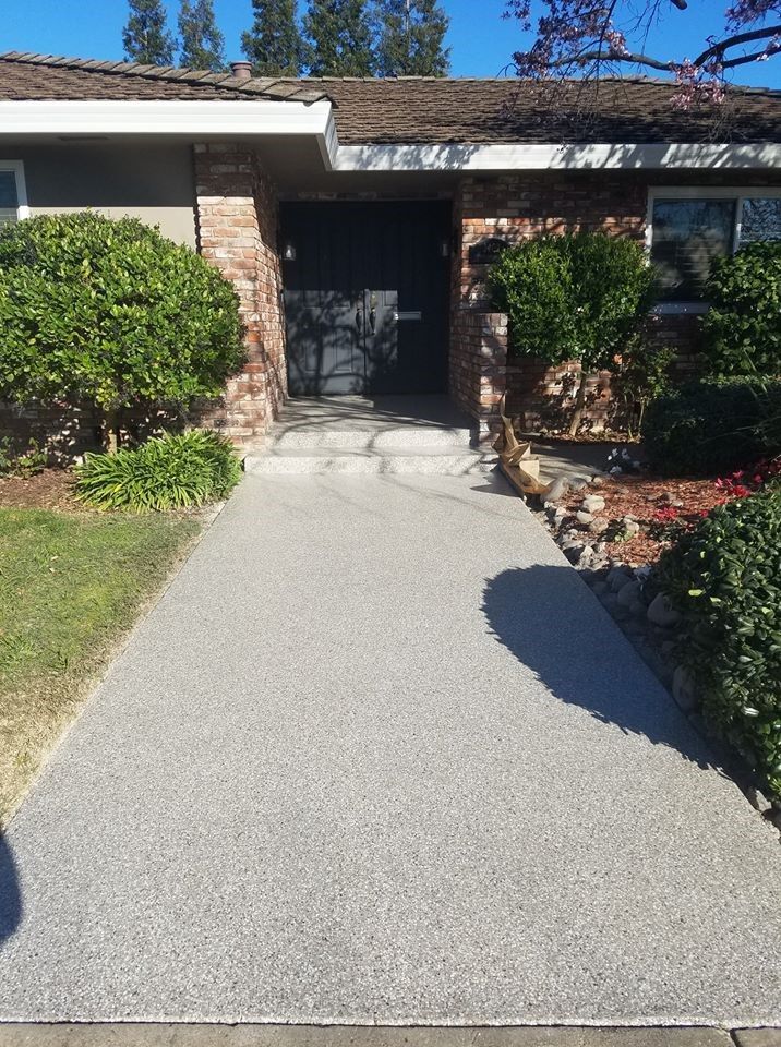 Walkway concrete coating