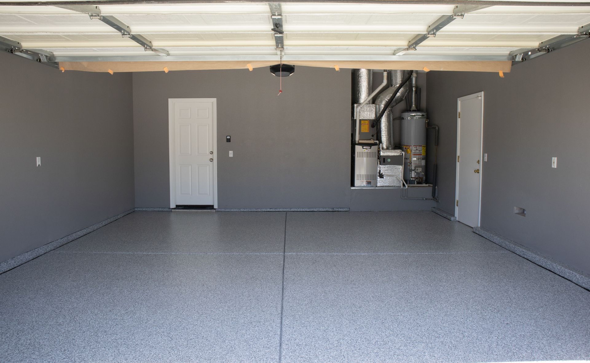 Coated garage floor