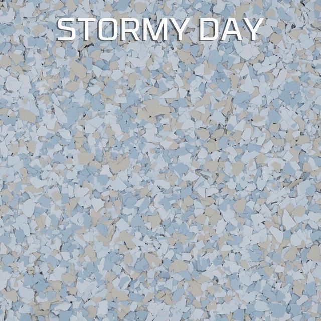 A close up of a floor with the words stormy day written on it.