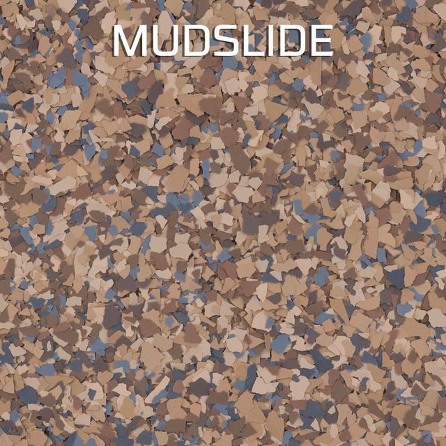 A close up of a camouflage pattern with the words mudslide written on it.