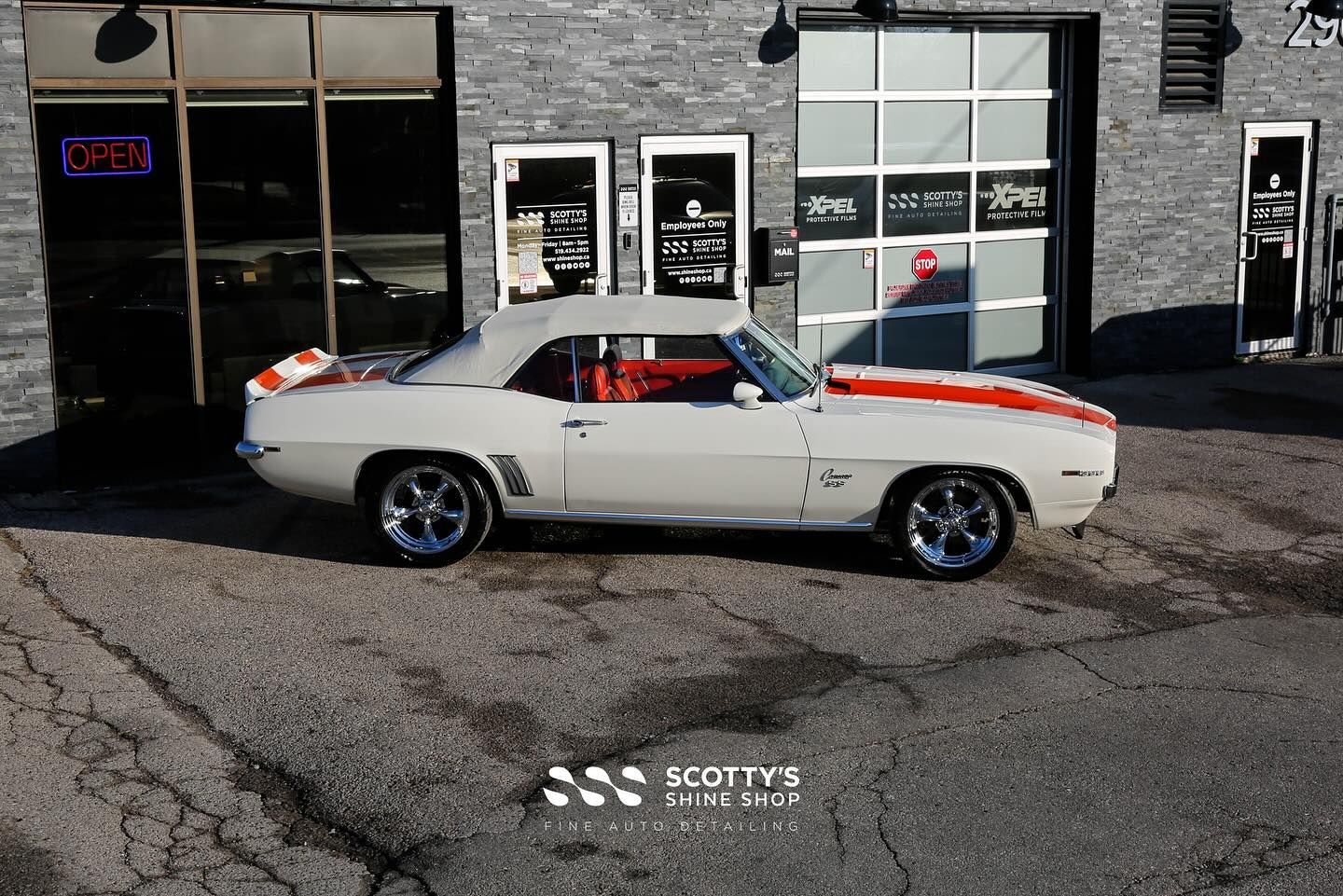 1969 Chevrolet Camaro SS Convertible Paint Correction and Xpel Fusion Premium Ceramic Coating side view London, Canada