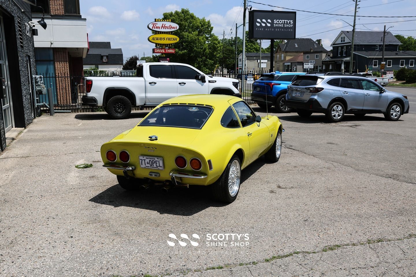 1970 Opel GT Paint Correction , Modesta BC-X Ceramic Coating rear view London, Canada