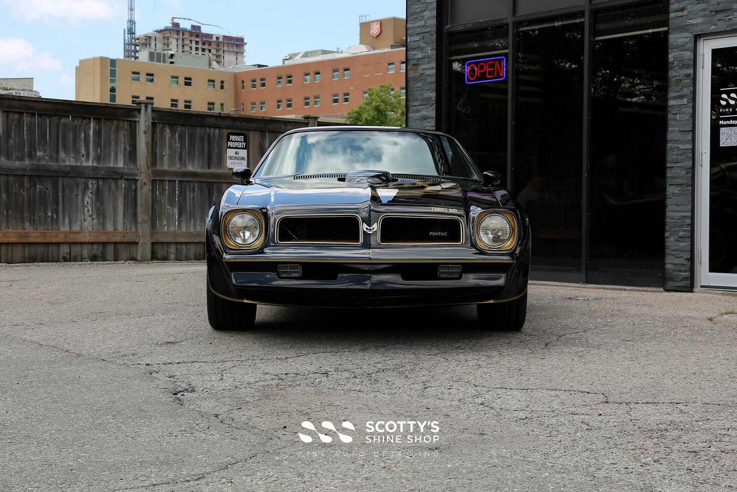 1976 Pontiac Firebird Xpel Prime XR Plus Ceramic Window Film, Paint Correction, Modesta BC-X Ceramic Coating front end view London, Ont