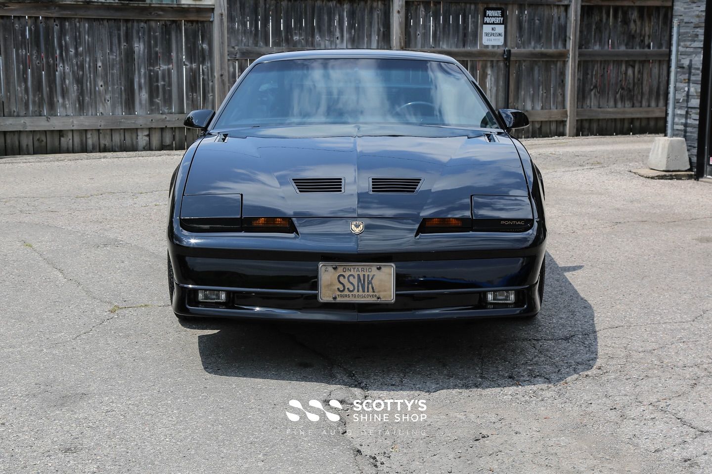 1988 Pontiac Firebird Trans AM GTA Premium LLumar Ceramic Window Film hood front end view London, ON