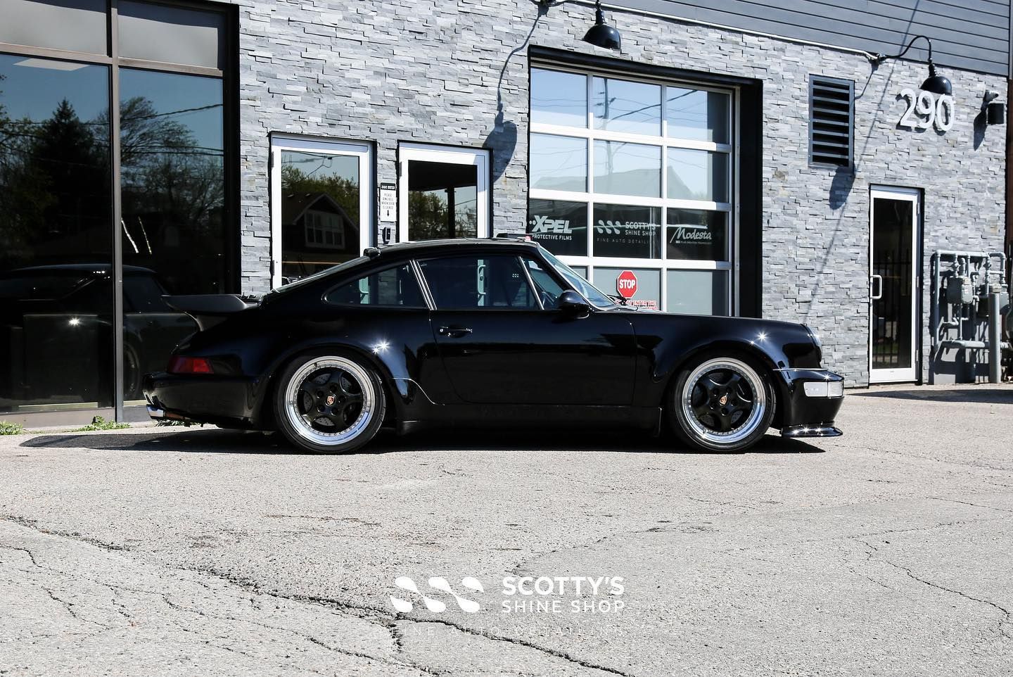 1992 Porsche 911 Turbo Custom Xpel Ultimate Plus Paint Protection Installation side view London, Canada