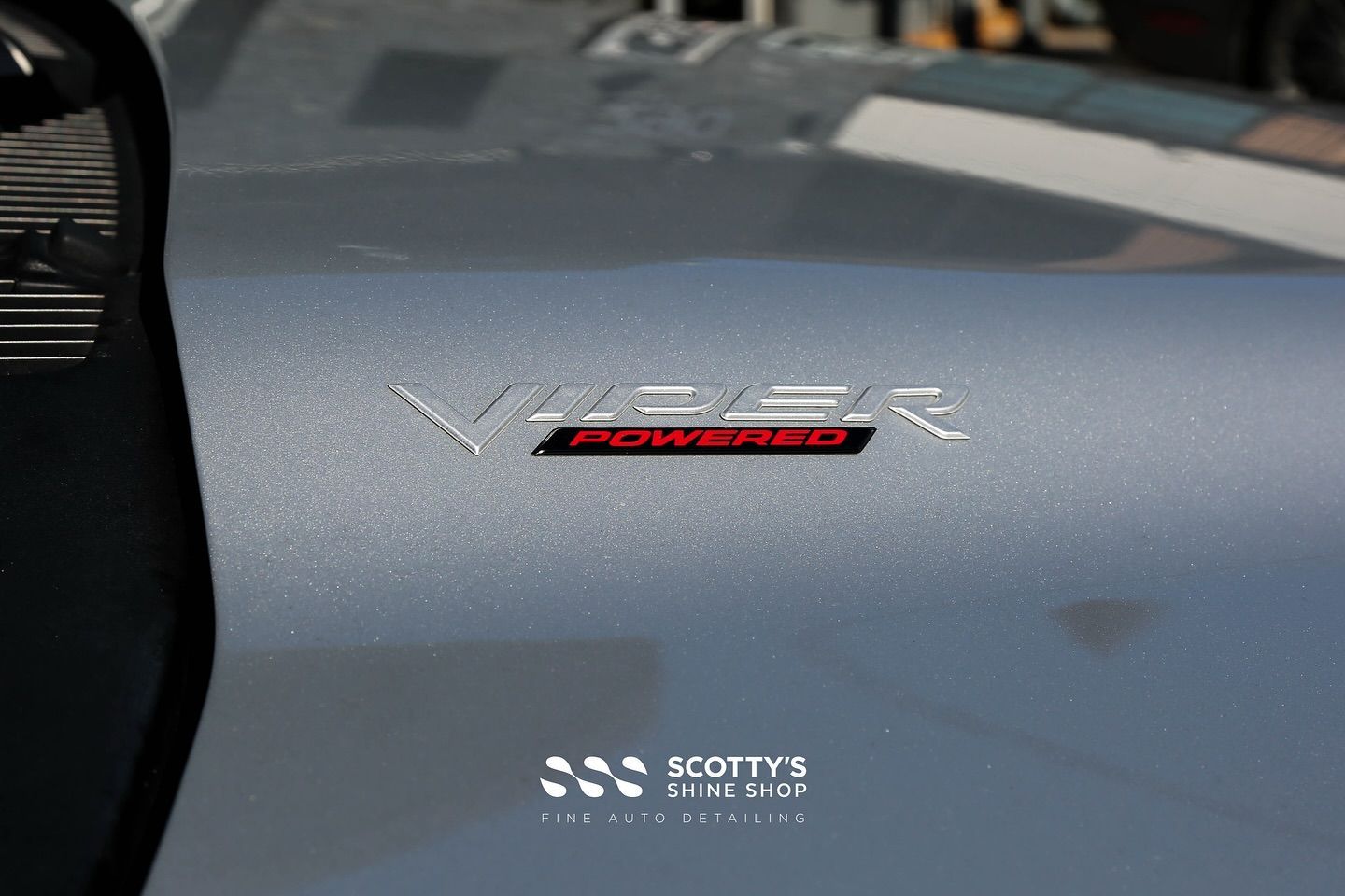 2004 Dodge Ram SRT-10 Full Detail, Paint Correction, Paint Repair and Ceramic Window Tint emblem closeup London, Ontario