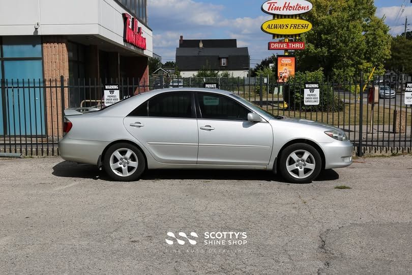 2005 Toyota Camry with Llumar ATR metallized window tint installed at Scotty’s Shine Shop London Ont