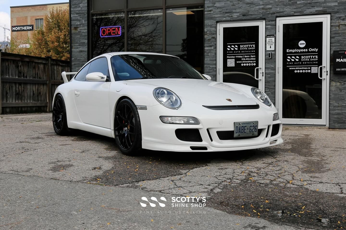 2008 Porsche 911 Carrera S Xpel Prime XR Ceramic Window Film, Full Paint Correction and Xpel Fusion Paint & PPF Ceramic Coating front end view London, ON