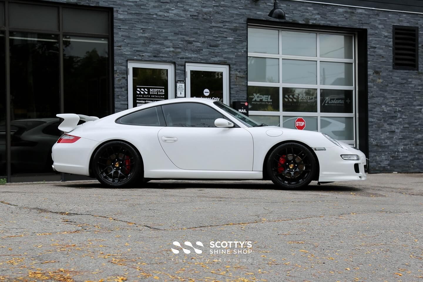 2008 Porsche 911 Carrera S Xpel Prime XR Ceramic Window Film, Full Paint Correction and Xpel Fusion Paint & PPF Ceramic Coating side view London, ON