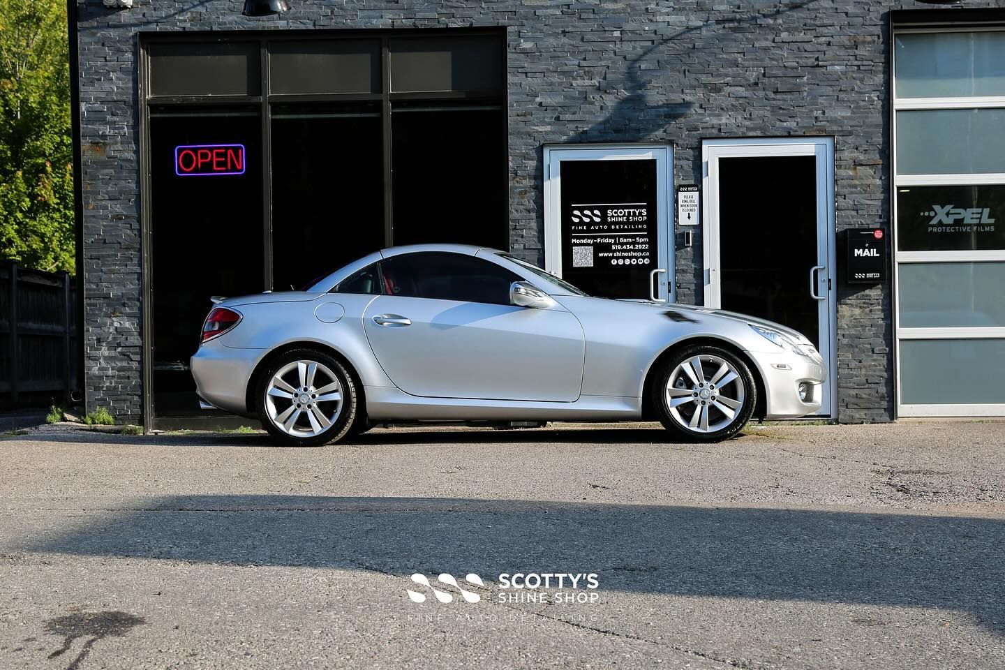 2009 Mercedes SLK350 Xpel Ultimate Plus and Xpel Fusion Ceramic Coating side view London, ON