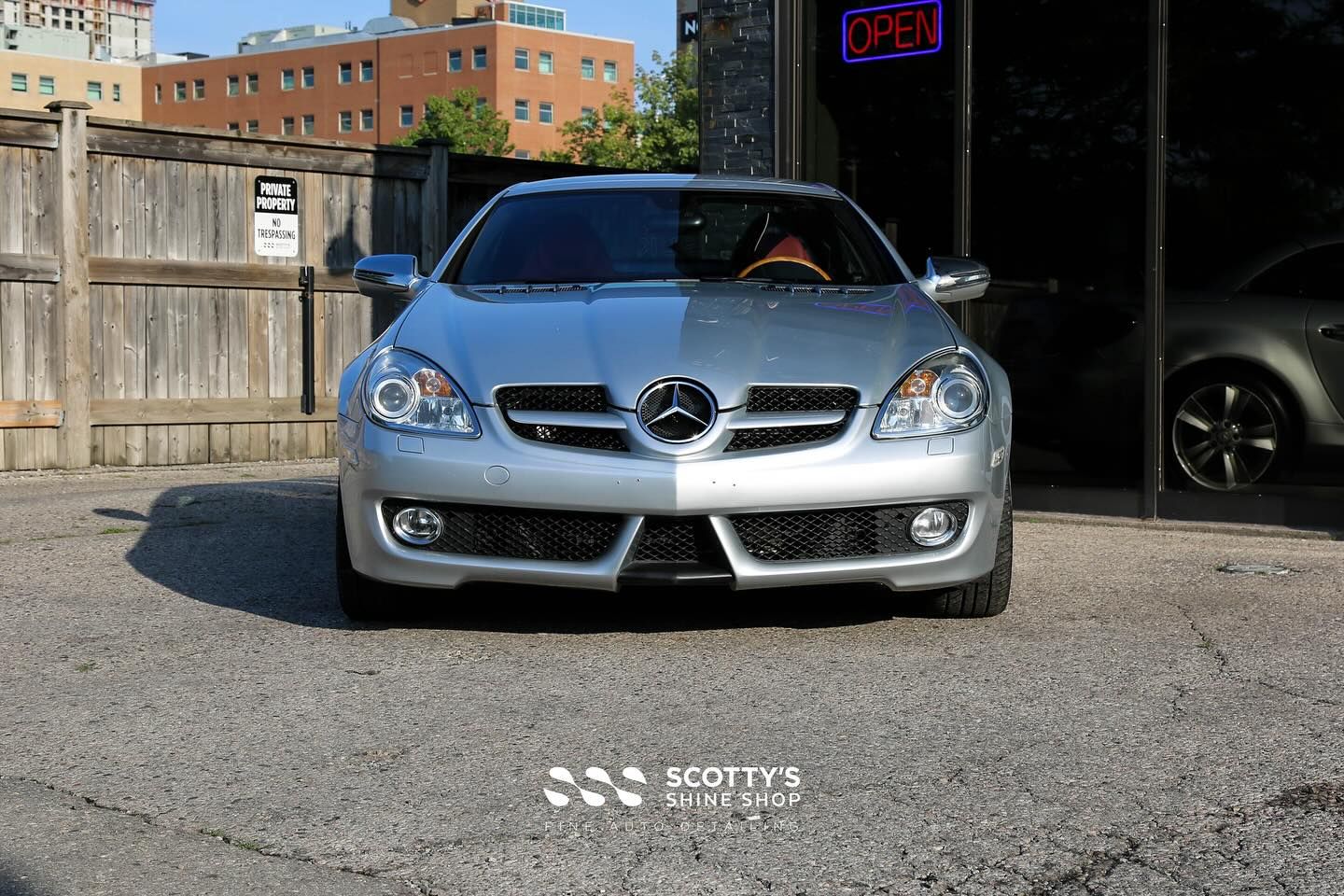 2009 Mercedes SLK350 Xpel Ultimate Plus and Xpel Fusion Ceramic Coating front end viewLondon, ON