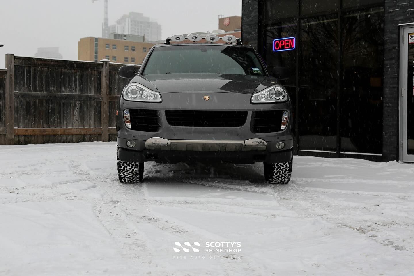 2010 Porsche Cayenne S Transsyberia New Emblems and Decals, Headlight Protection Film front end view London, Ontario