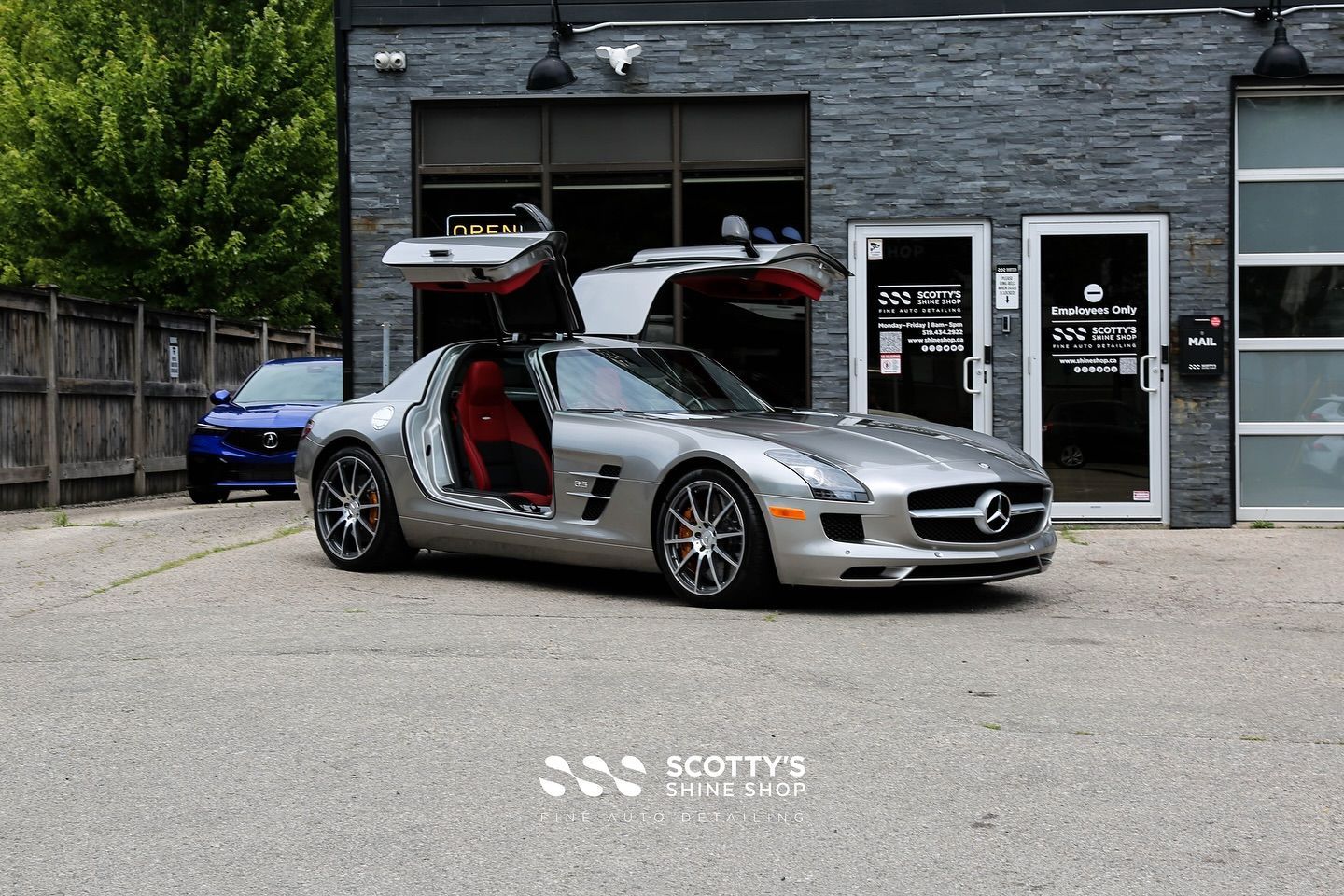 2011 Mercedes-Benz SLS AMG Premium SunTek Ultra Paint Protection Film doors open London, ON Canada