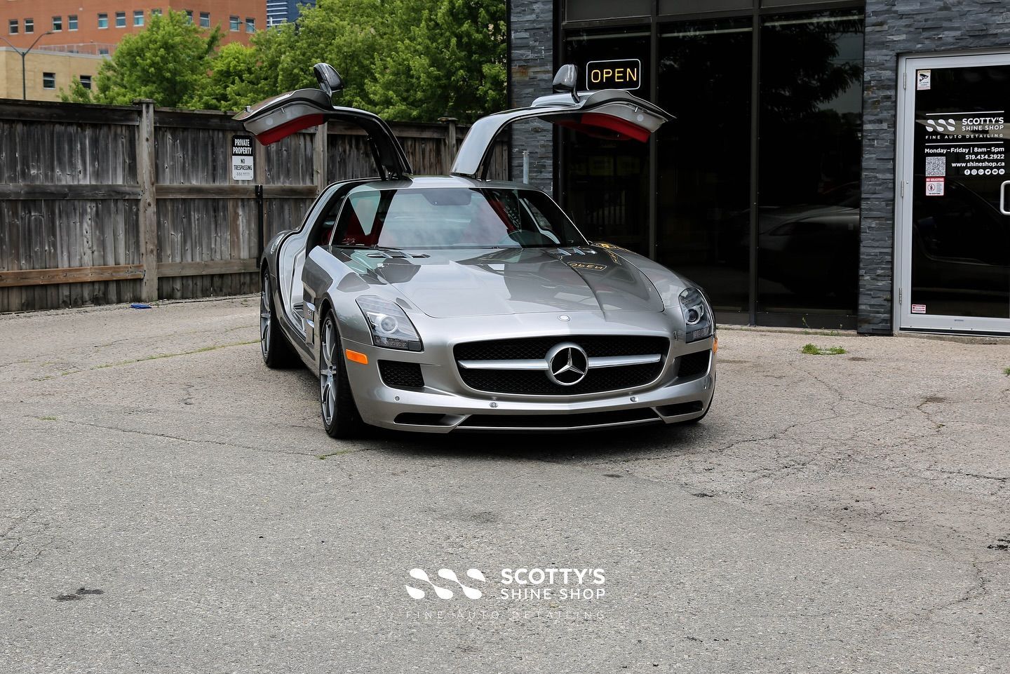 2011 Mercedes-Benz SLS AMG Premium SunTek Ultra Paint Protection Film doors open side London, ON 